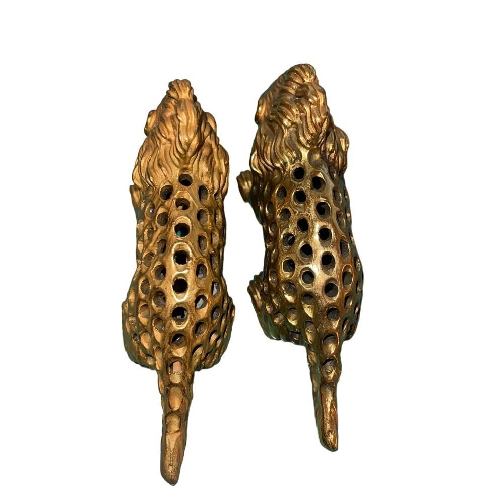 Odiot Paris Vintage Toothpick Holder Gold Porcupine Figurine Set of 2 Rare - Picture 3 of 9